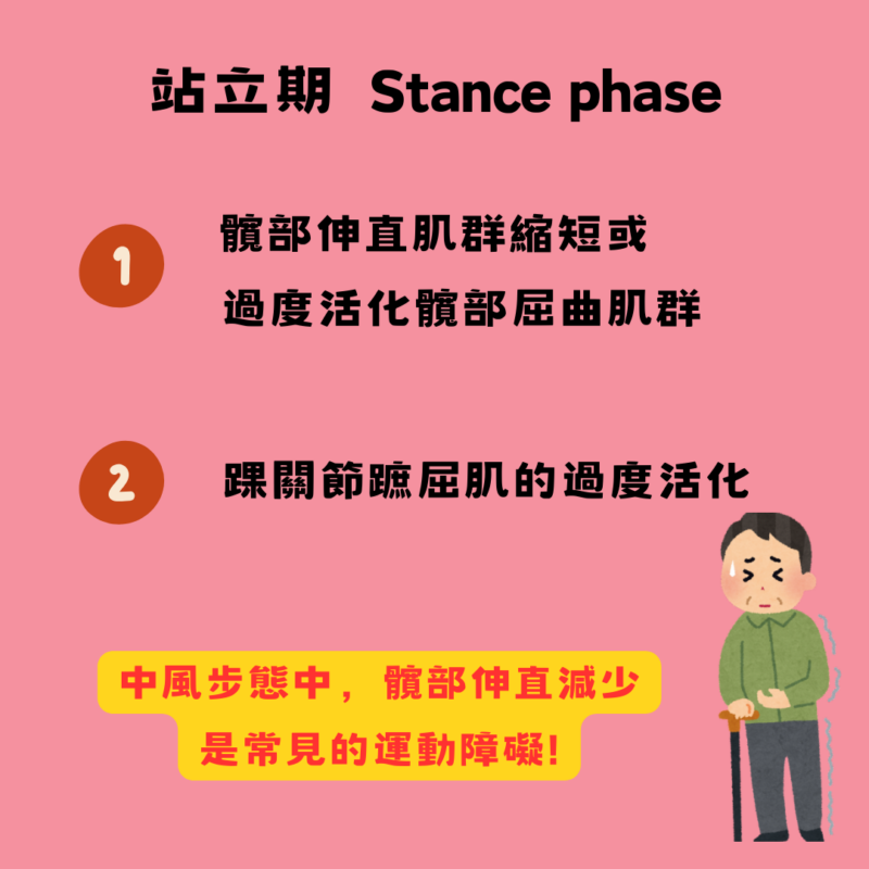 中風於行走站立期時,容易出現的變化
